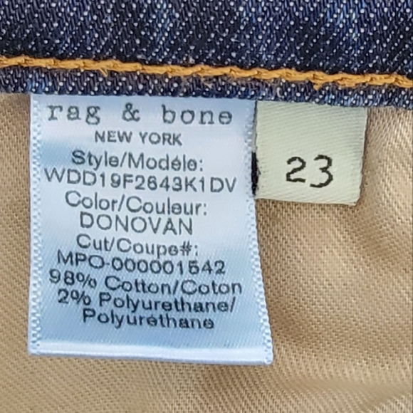 Rag & Bone Donovan Blue Denim Jeans - Picture 3 of 4